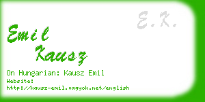 emil kausz business card